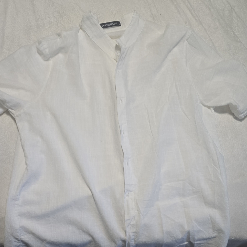 Men's White Casual Button Down Shirt